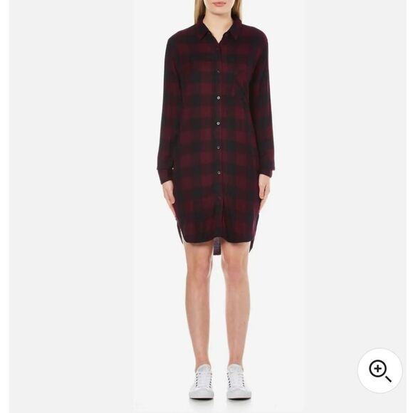 Rails Bianca Buffalo Check Plaid Button Down Shirt Dress Medium - Picture 1 of 9